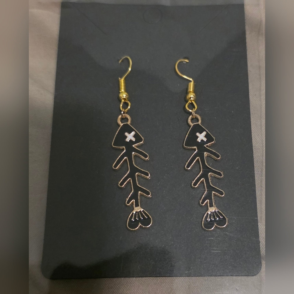 2 For $20- Gold Fishbone Dangle Earrings - Women Jewelry